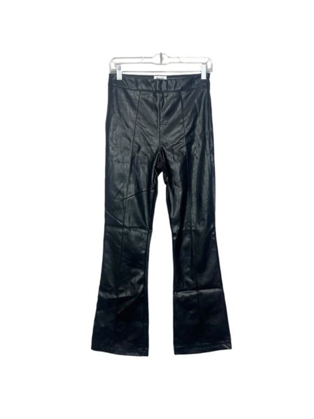 Princess Polly Braden Pant Black Faux Leather Flare Pants sz 4 Vegan Night Out
